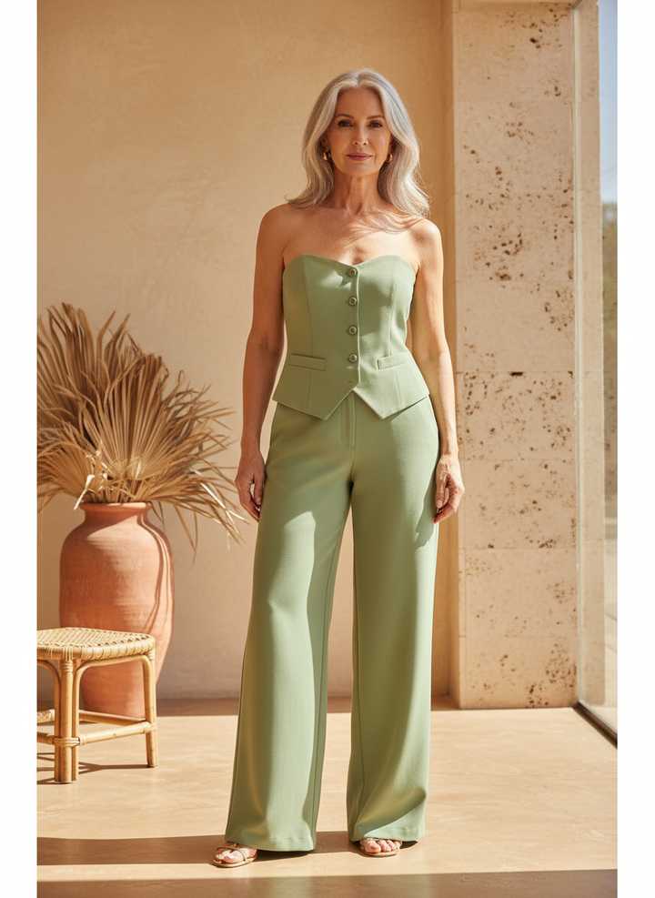 Bria | Strapless Knopf-Set in zwei Teilen für Damen