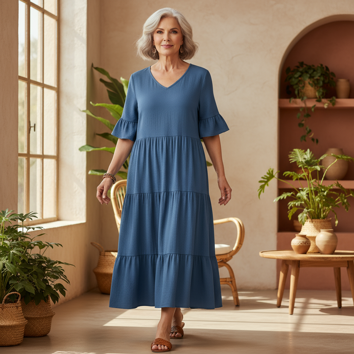 Avelisse | Anmutiges Fließendes Maxikleid für Damen mit Leoparden-Print