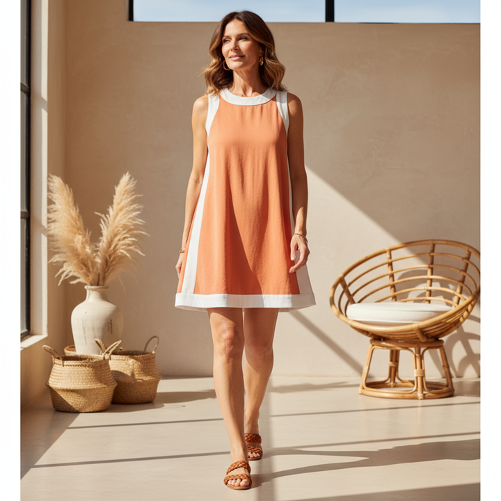 Nadia | Breeze Entspanntes Minikleid für Damen mit Leoparden-Print