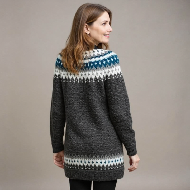 Althea | Vintage Isländischer Pullover für Damen mit Rundhalsausschnitt