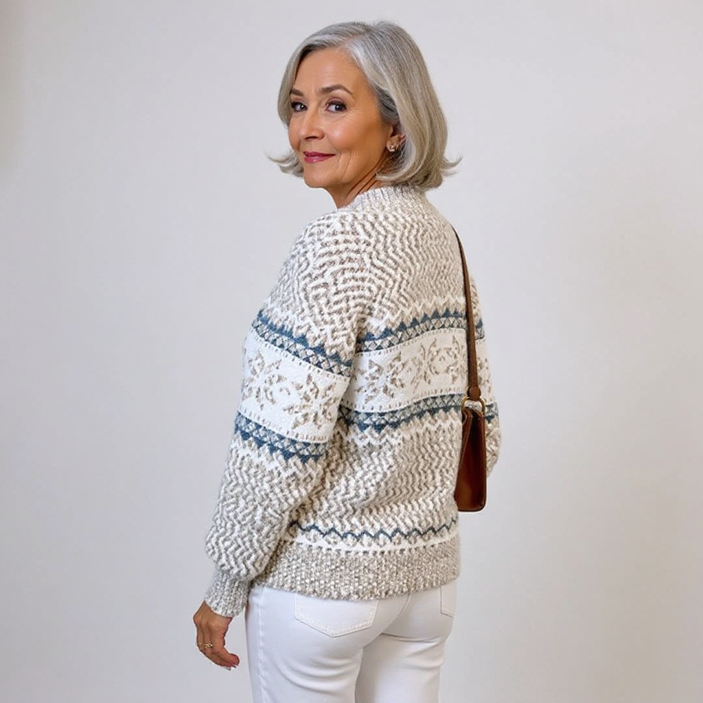 Melanie | Vintage Isländischer Pullover für Damen mit Rundhalsausschnitt