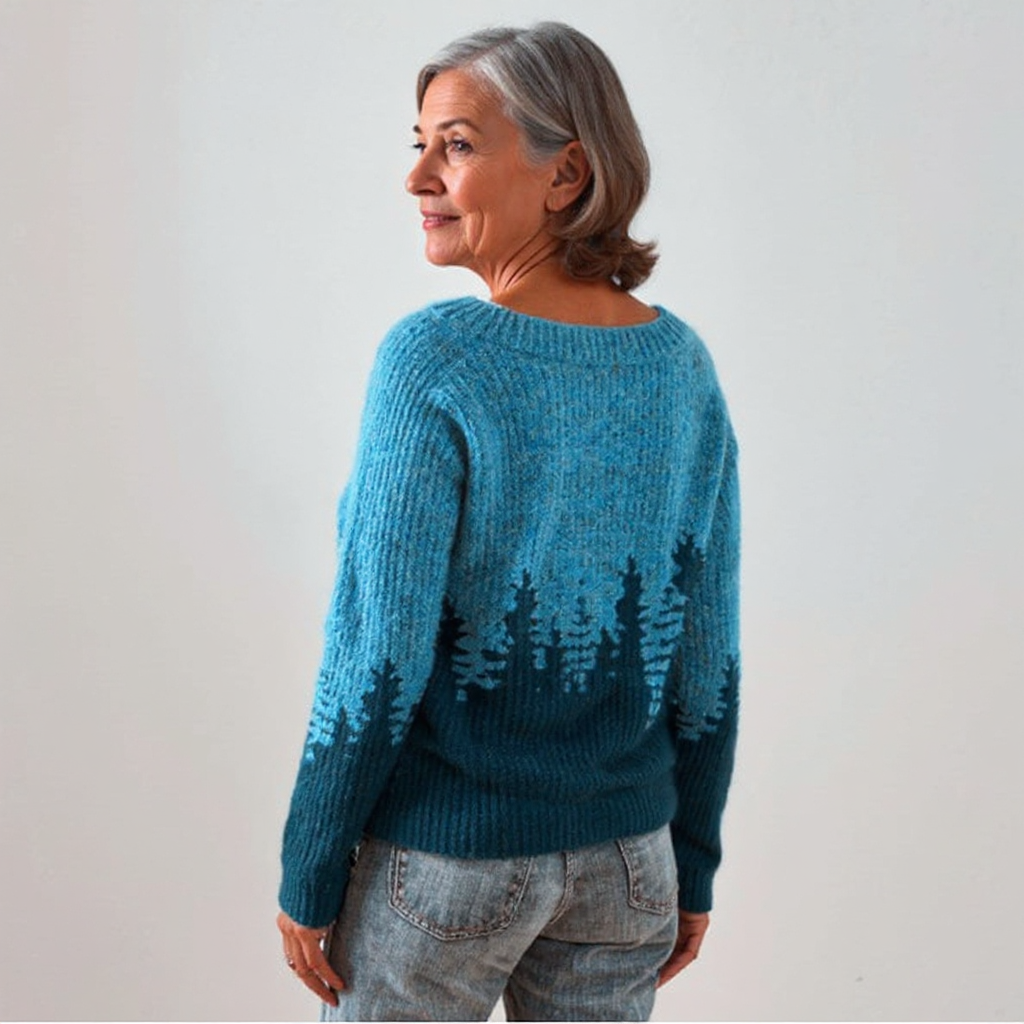 Natalie | Vintage Isländischer Pullover für Damen mit Rundhalsausschnitt