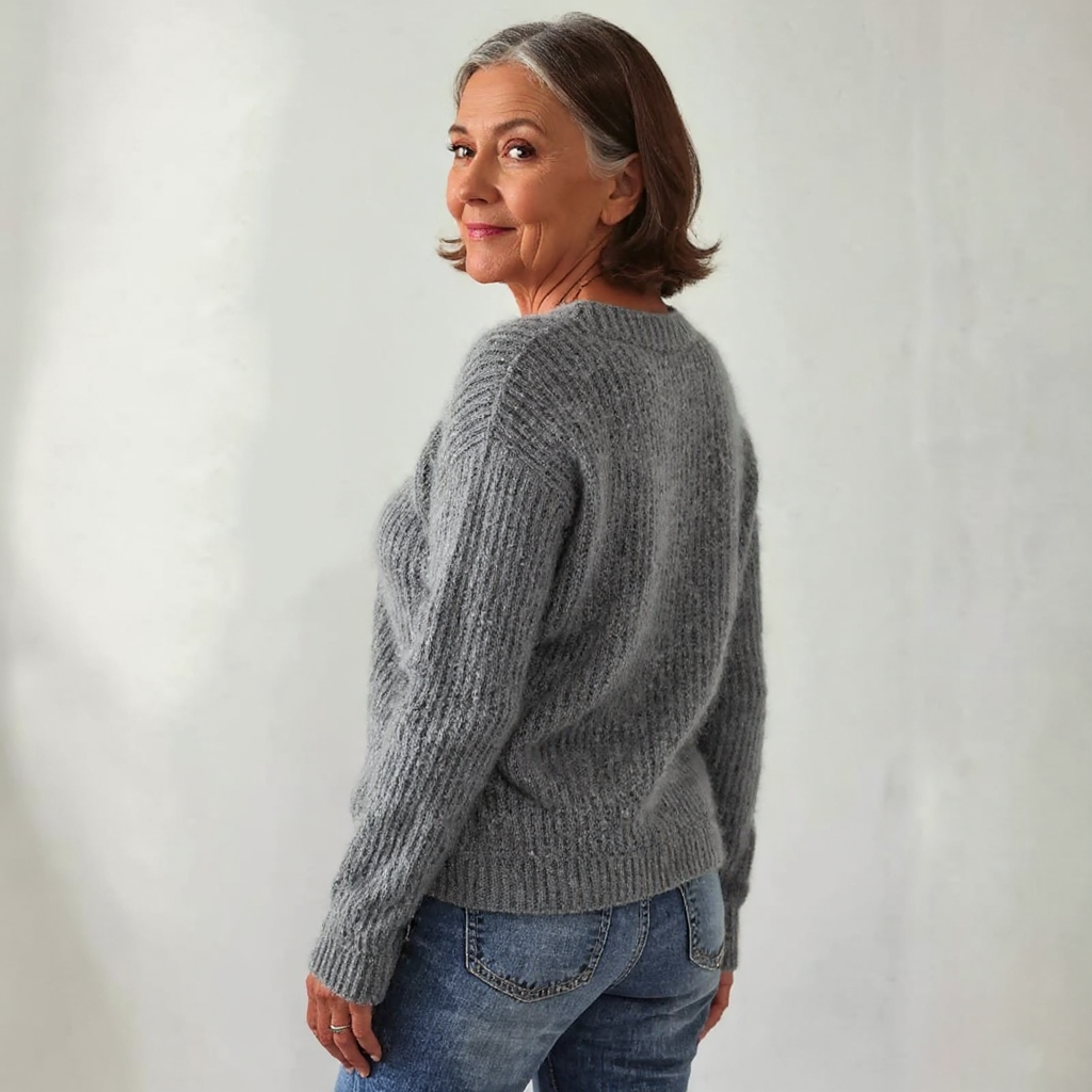 Ellie | Vintage Isländischer Pullover für Damen mit Rundhalsausschnitt