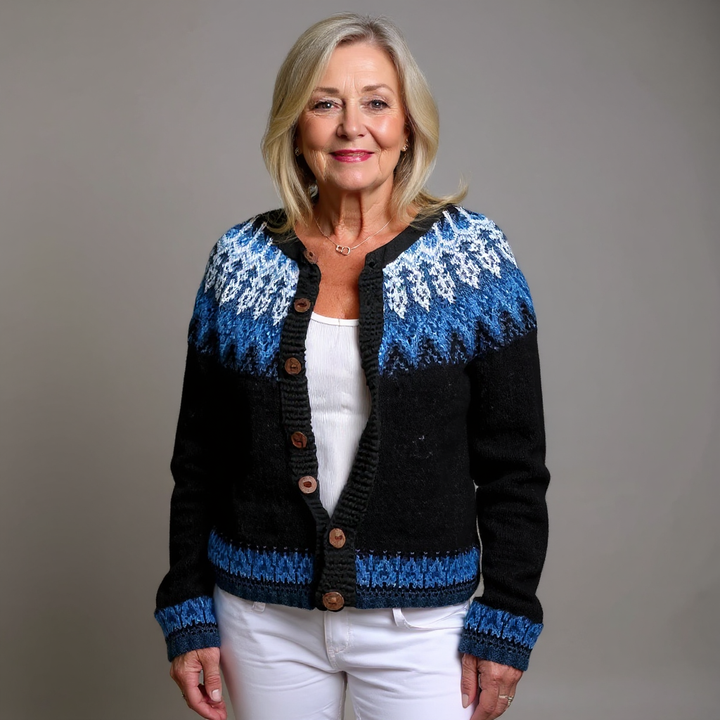 Helen | Vintage Handgefertigter Isländischer Cardigan für Damen