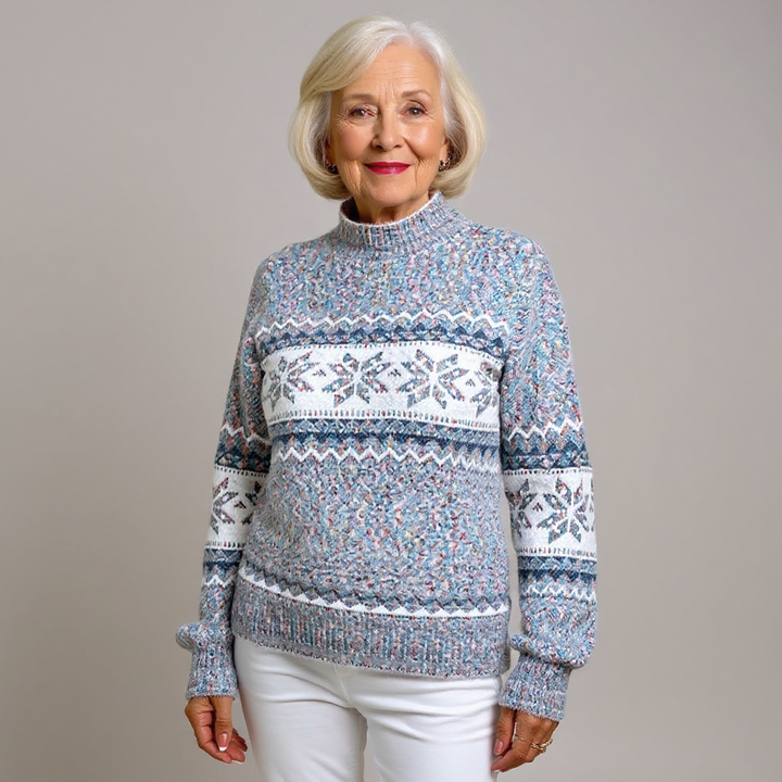 Melanie | Vintage Isländischer Pullover für Damen mit Rundhalsausschnitt
