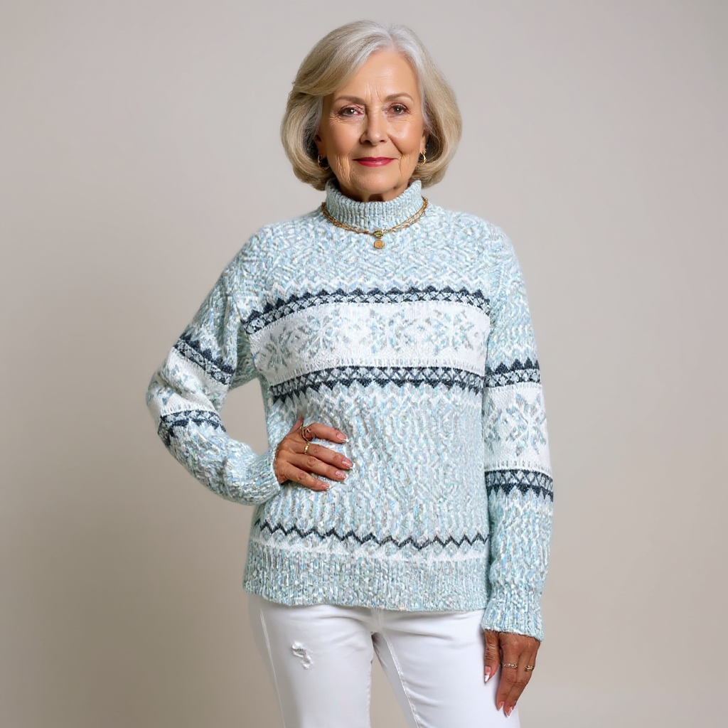 Melanie | Vintage Isländischer Pullover für Damen mit Rundhalsausschnitt