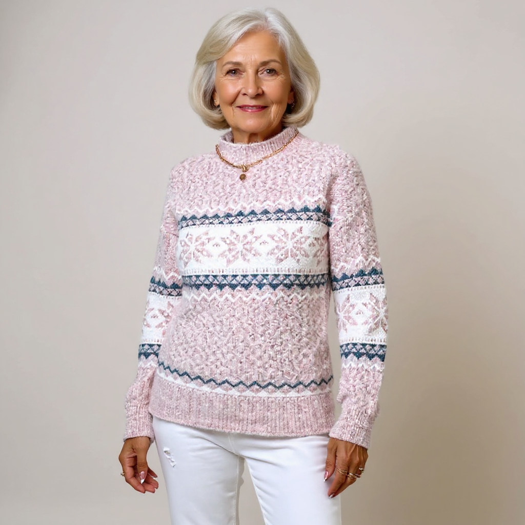 Melanie | Vintage Isländischer Pullover für Damen mit Rundhalsausschnitt