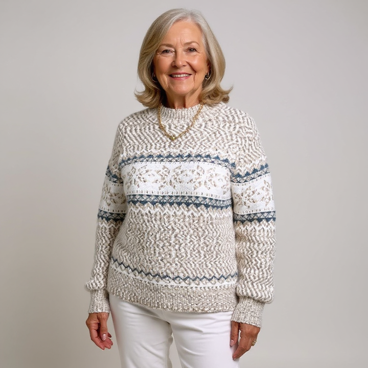 Melanie | Vintage Isländischer Pullover für Damen mit Rundhalsausschnitt