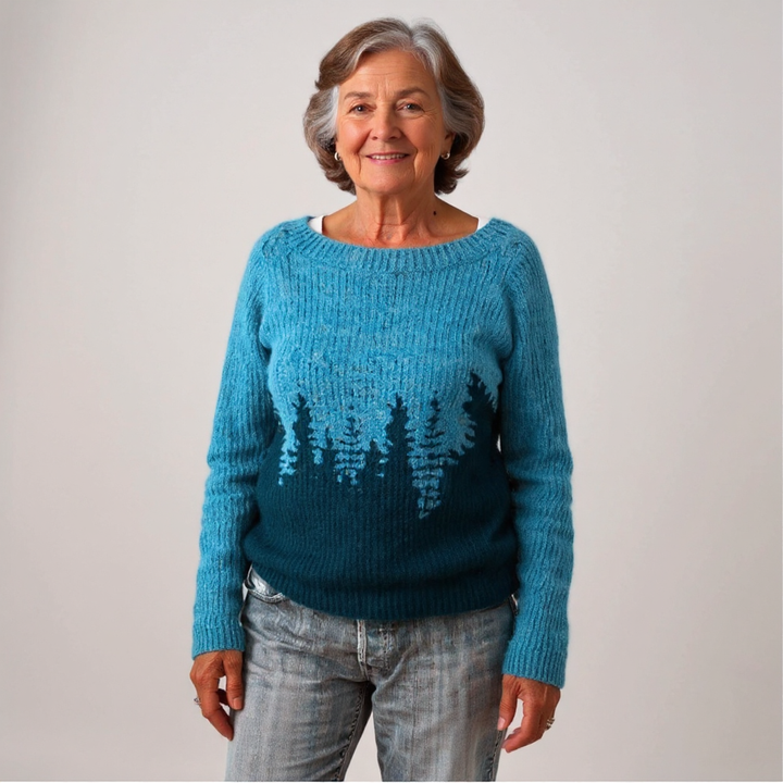 Natalie | Vintage Isländischer Pullover für Damen mit Rundhalsausschnitt