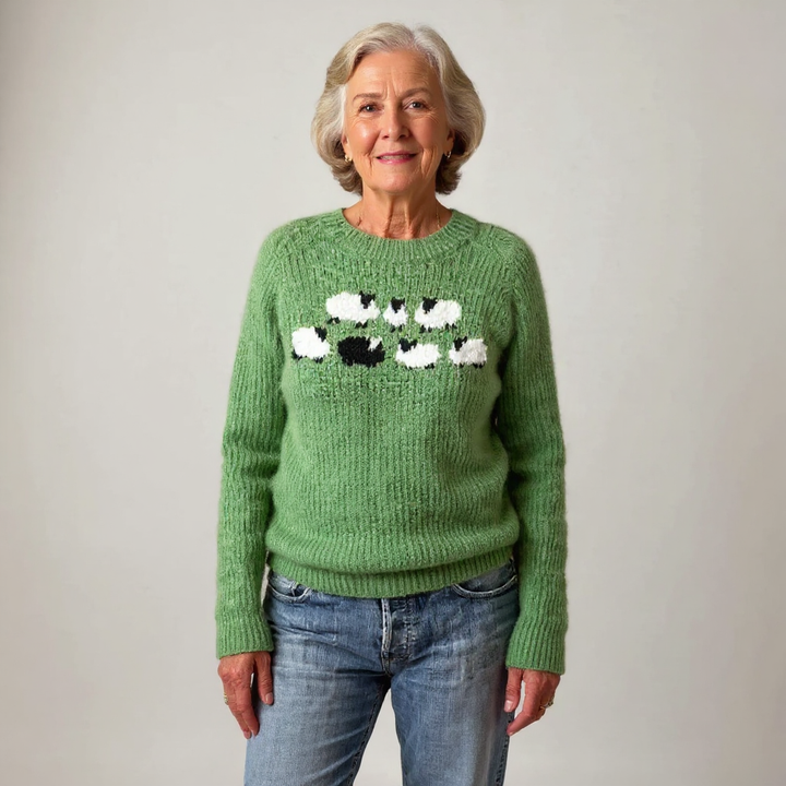 Addison | Vintage Isländischer Pullover für Damen mit Rundhalsausschnitt
