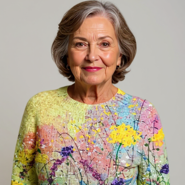 Grace | Vintage Isländischer Pullover für Damen mit Blumenmuster