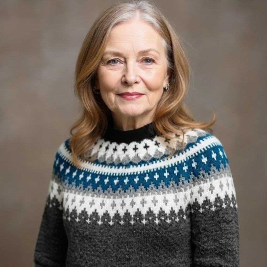 Althea | Vintage Isländischer Pullover für Damen mit Rundhalsausschnitt