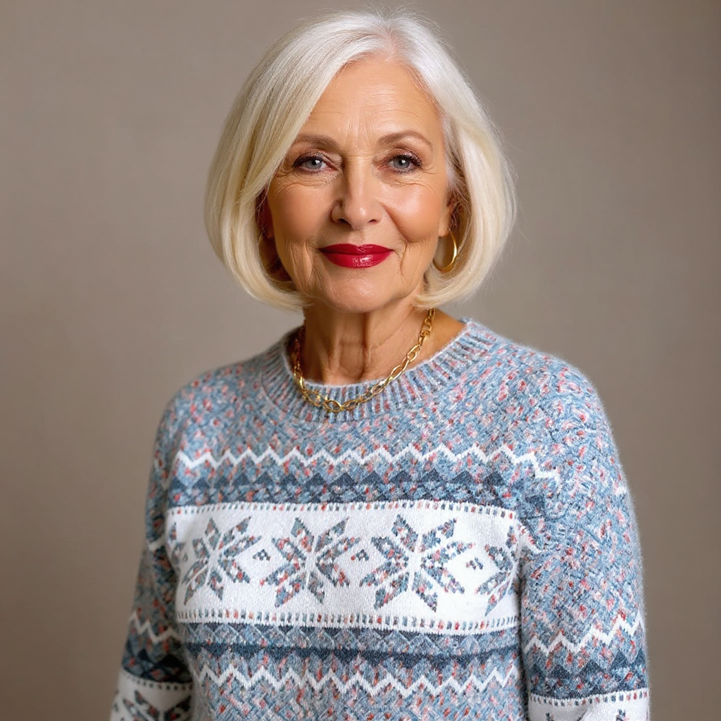 Melanie | Vintage Isländischer Pullover für Damen mit Rundhalsausschnitt