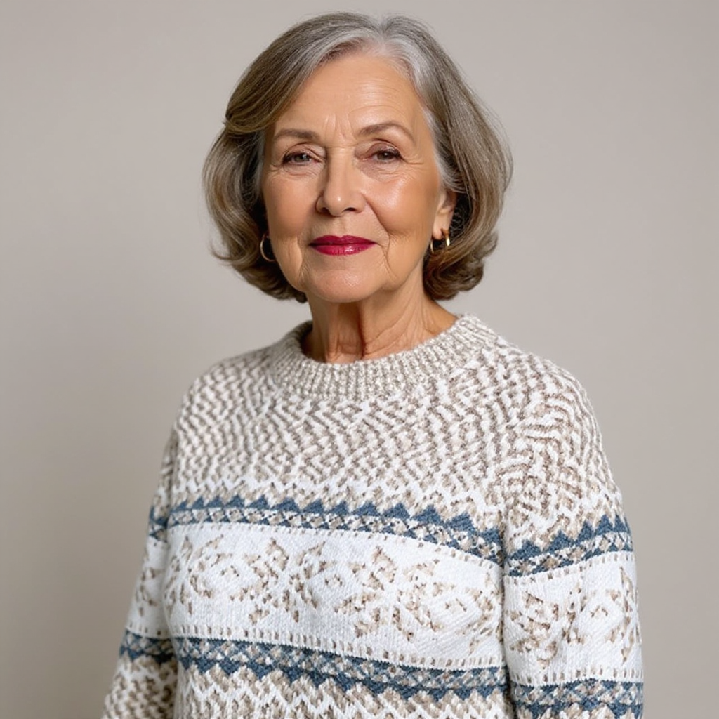 Melanie | Vintage Isländischer Pullover für Damen mit Rundhalsausschnitt
