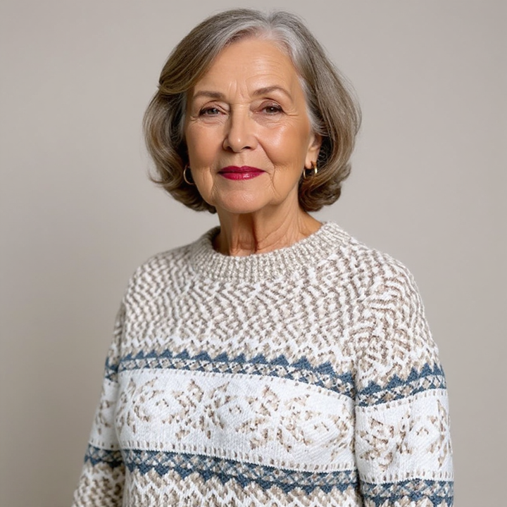 Melanie | Vintage Isländischer Pullover für Damen mit Rundhalsausschnitt