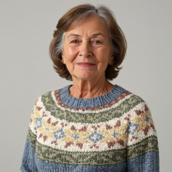 Lucy | Vintage Isländischer Pullover für Damen mit Rundhalsausschnitt