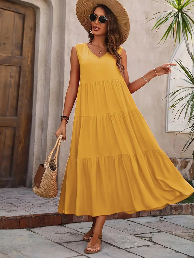 Noelia | Leichte Sommerkleid mit kurzen Ärmeln