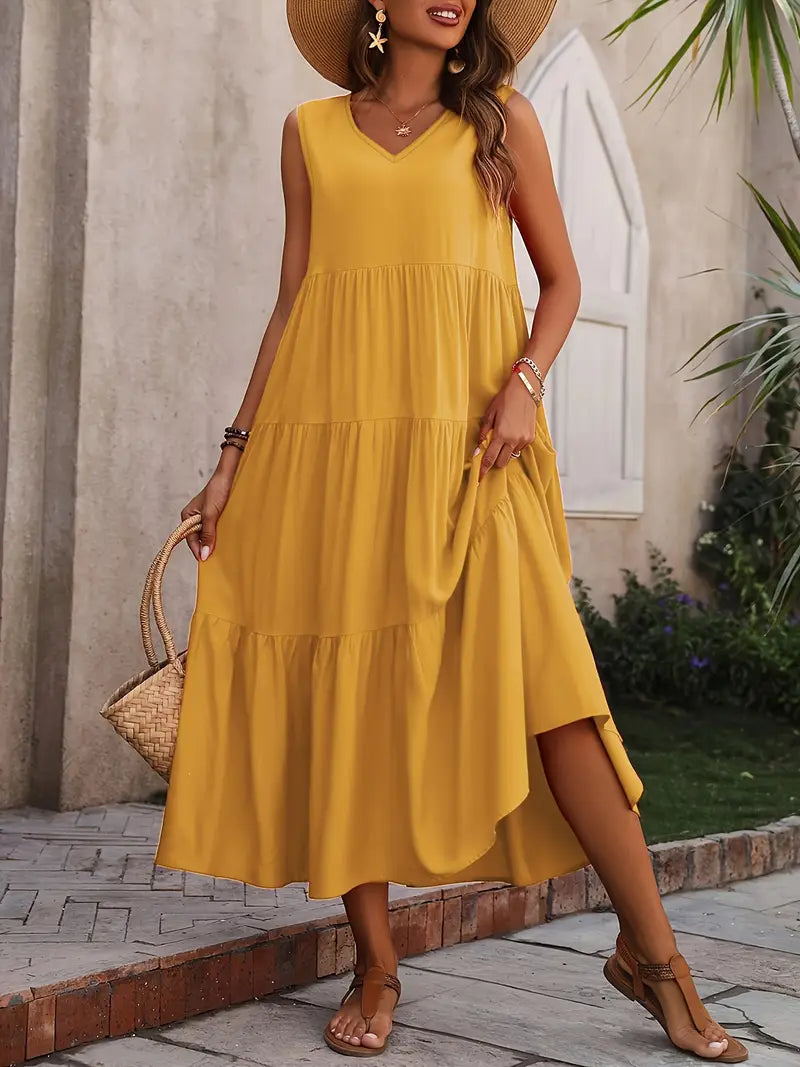 Noelia | Leichte Sommerkleid mit kurzen Ärmeln