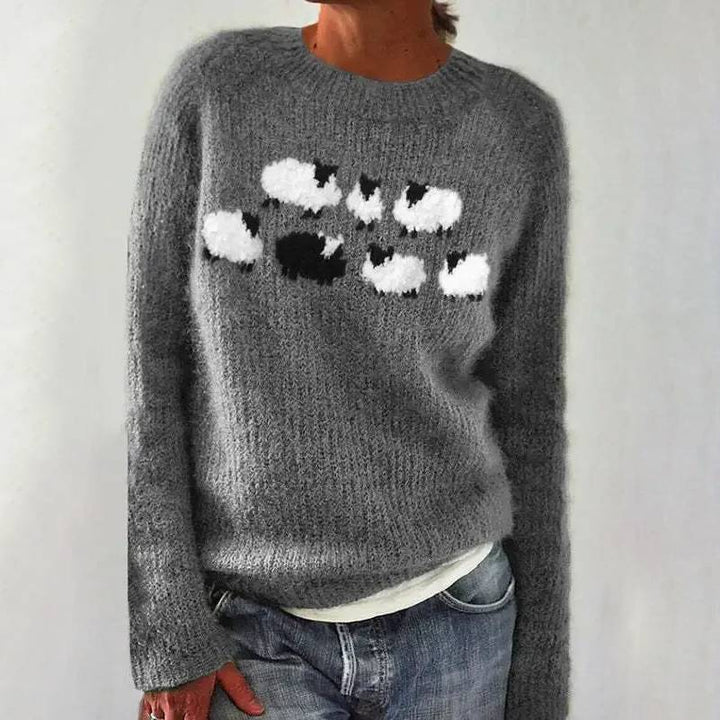 Poppy | Gemütlicher Retro-Pullover mit langen Ärmeln