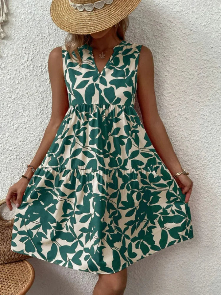 Elena | Luftiges Sommerkleid für Damen mit Blumenmuster und V-Ausschnitt