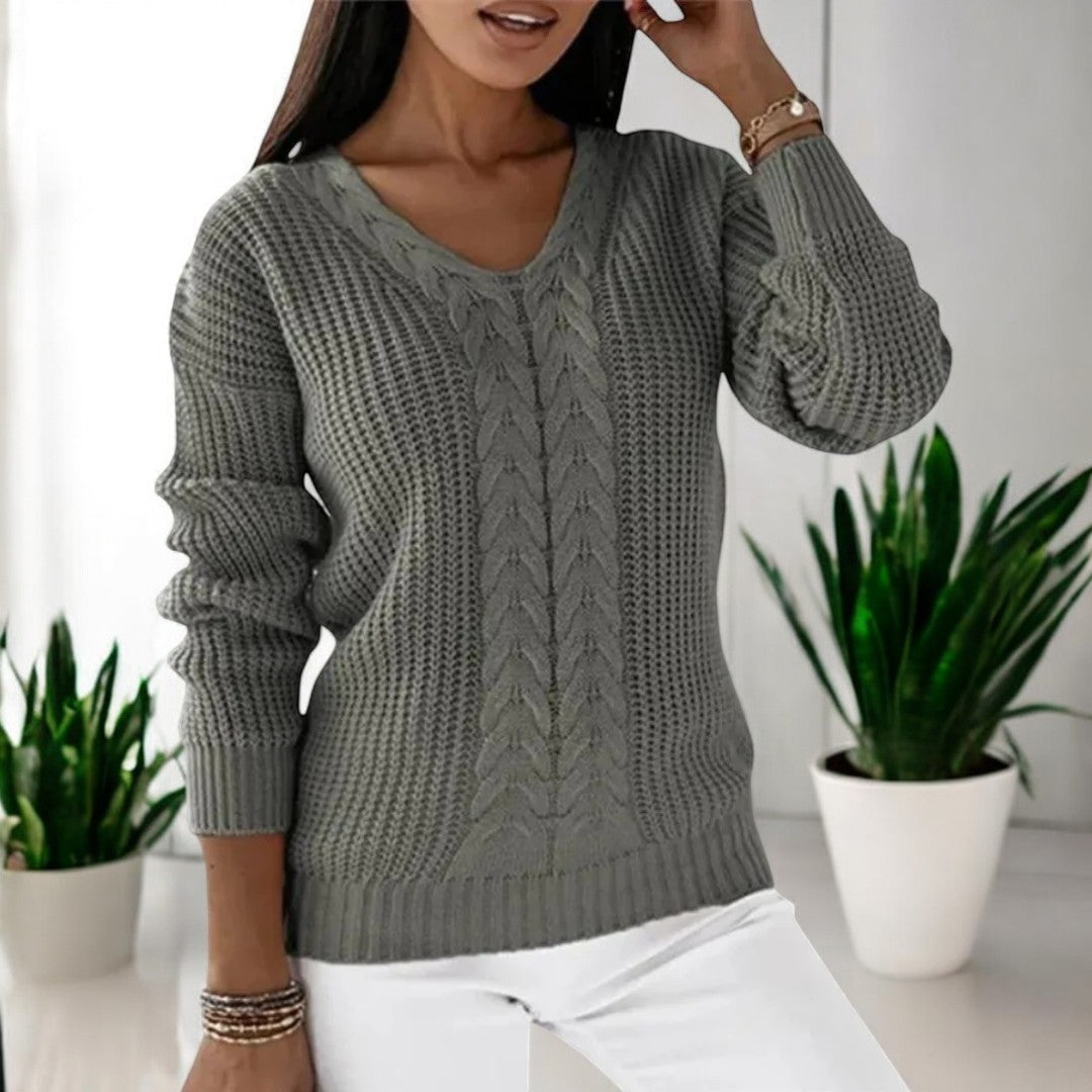 Elin | Klassischer Strickpullover für Damen mit Rundhalsausschnitt