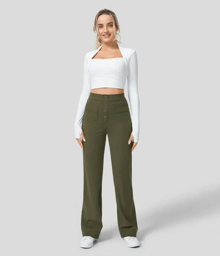 Lynn | Perfekt sitzende Hose für Damen mit geradem Bein und hohem Bund