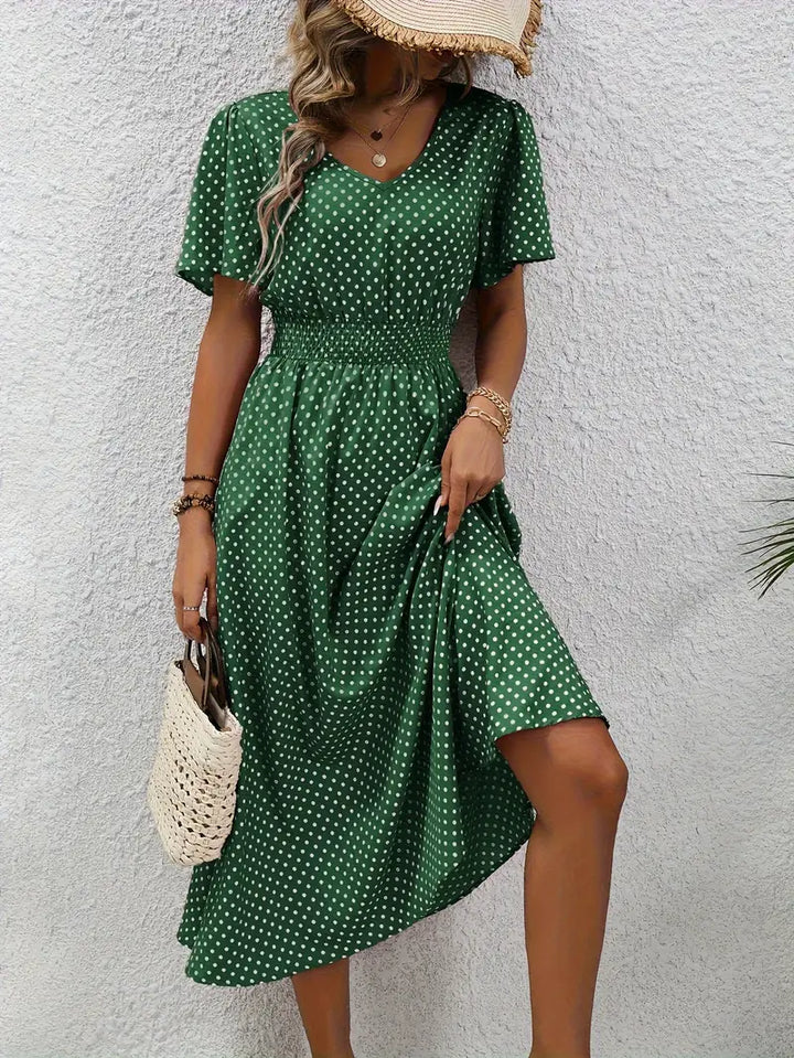 Livia | Damen Sommerkleid mit kurzen Ärmeln