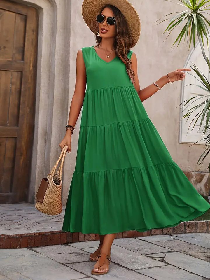 Noelia | Leichte Sommerkleid mit kurzen Ärmeln