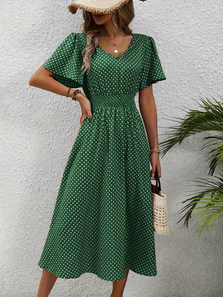 Livia | Damen Sommerkleid mit kurzen Ärmeln
