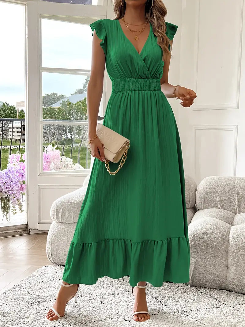 Julia | Rüschenkleid mit V-Ausschnitt