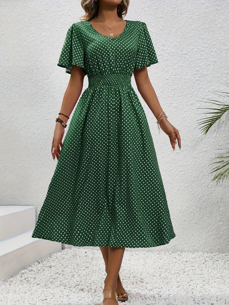 Livia | Damen Sommerkleid mit kurzen Ärmeln