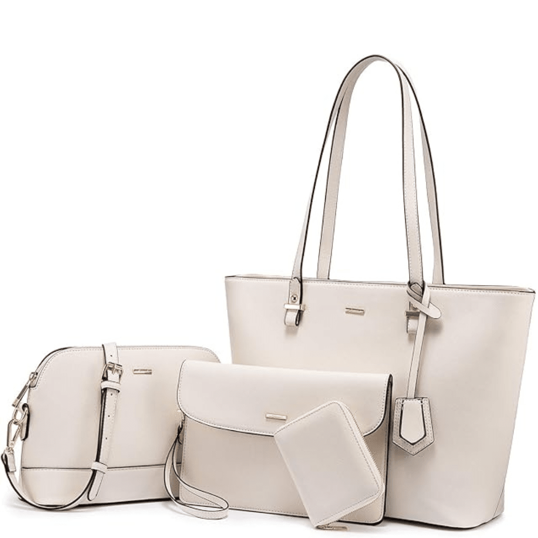 3-teilige Handtasche und Schultertaschen-Set für Damen
