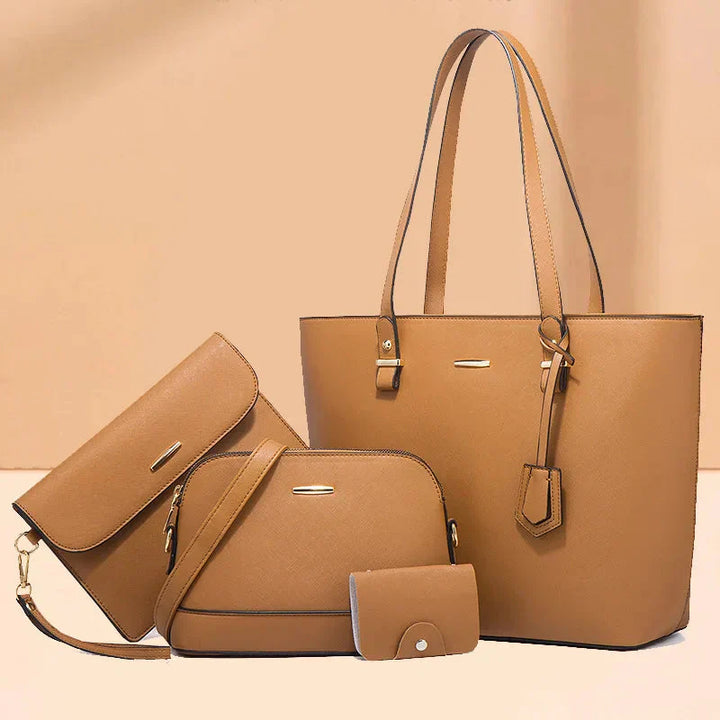 3-teilige Handtasche und Schultertaschen-Set für Damen