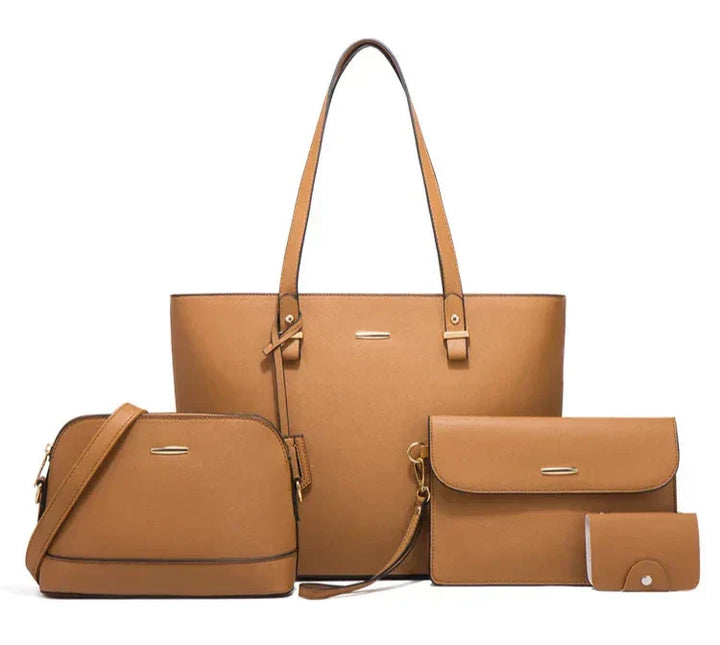 3-teilige Handtasche und Schultertaschen-Set für Damen