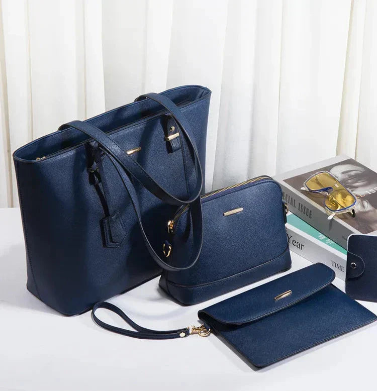 3-teilige Handtasche und Schultertaschen-Set für Damen