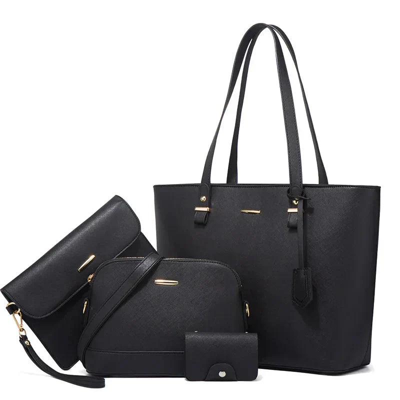3-teilige Handtasche und Schultertaschen-Set für Damen