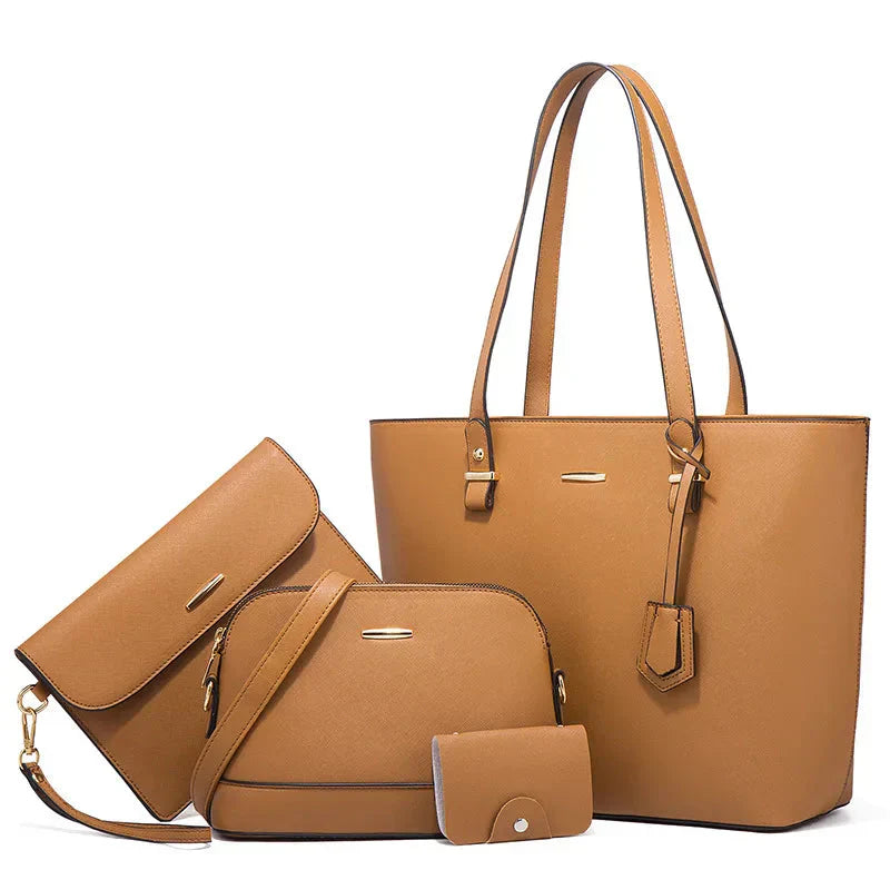 3-teilige Handtasche und Schultertaschen-Set für Damen