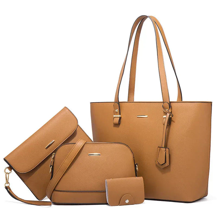 3-teilige Handtasche und Schultertaschen-Set für Damen