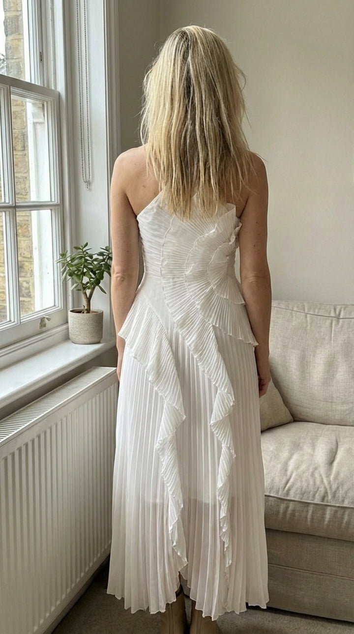 Adeline | Elegantes, luftiges Maxikleid für Damen mit asymmetrischem Ausschnitt