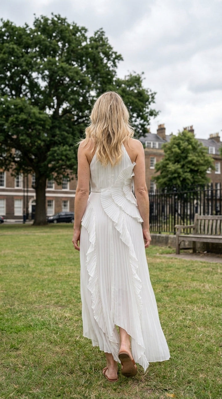 Adeline | Anmutiges und Luftiges Maxikleid für Damen mit asymmetrischem Ausschnitt