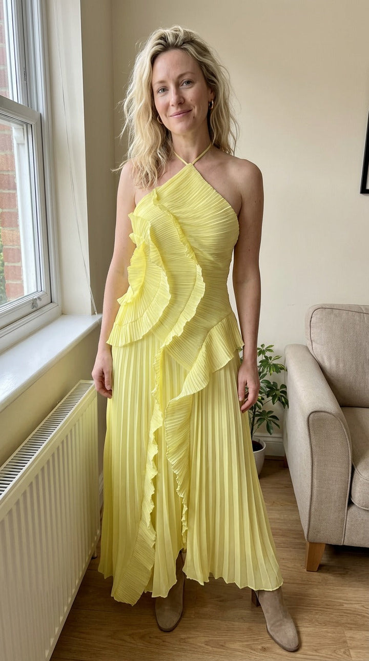 Adeline | Anmutiges und Luftiges Maxikleid für Damen mit asymmetrischem Ausschnitt