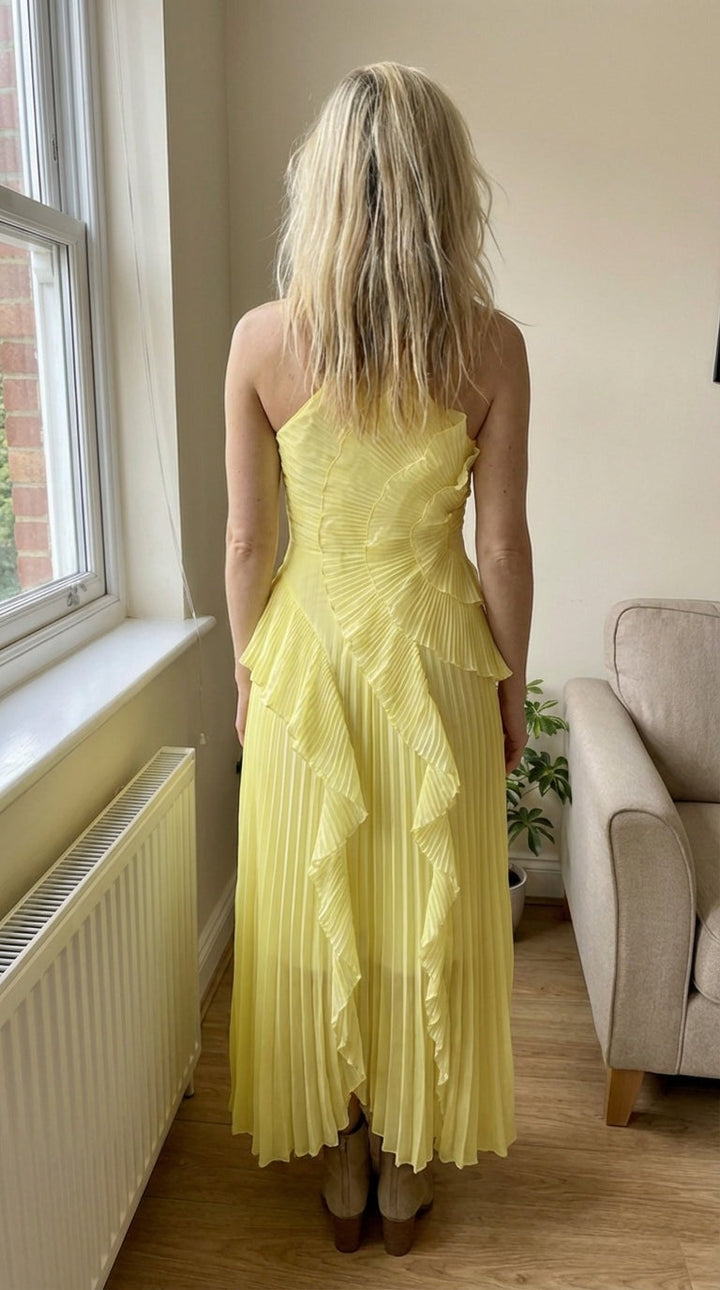 Adeline | Anmutiges und Luftiges Maxikleid für Damen mit asymmetrischem Ausschnitt