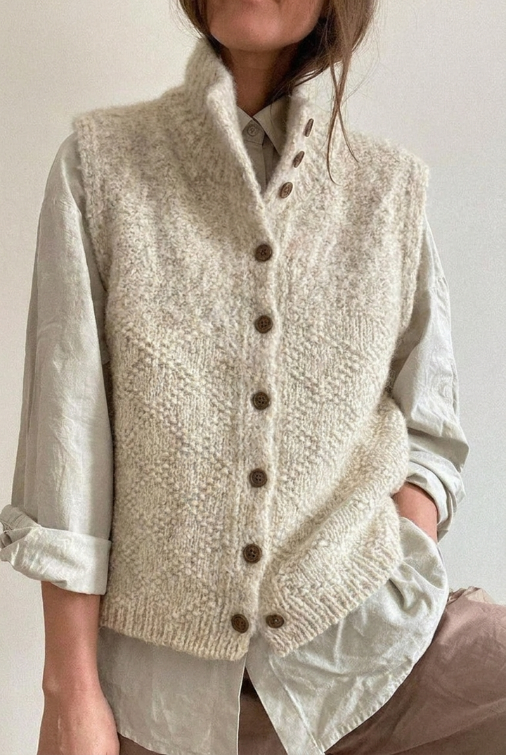 Ingrid | Eleganter Cardigan Ohne Ärmel für Damen mit V-Ausschnitt