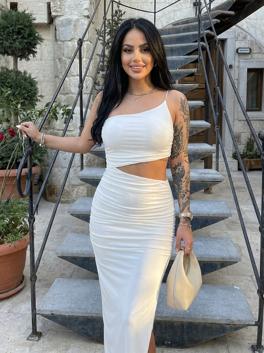 Lucrezia | Sexy Midikleid ohne Rücken und Taille für Damen