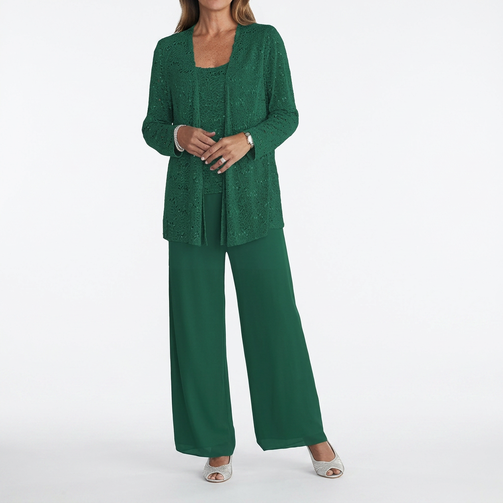 Damen Pailletten Langarm-Set
