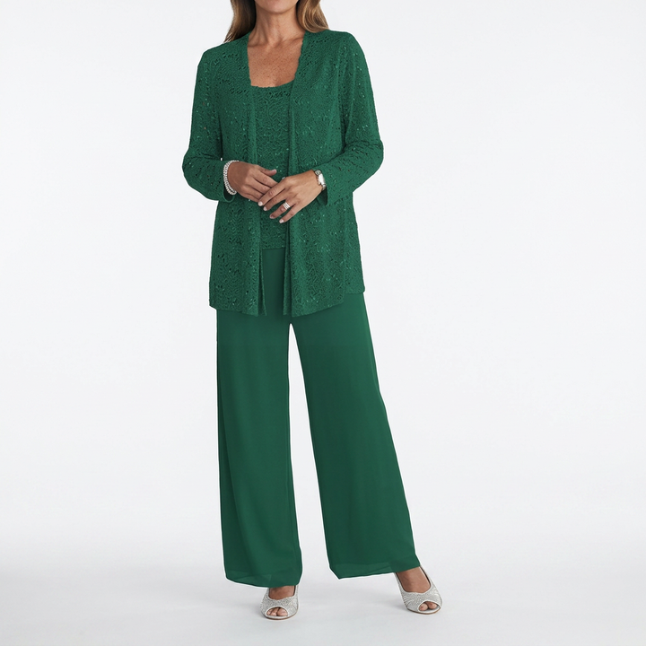 Damen Pailletten Langarm-Set