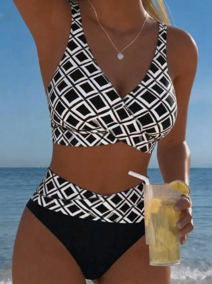 Luna | Damen V-Ausschnitt Strap Bikini mit Bindung