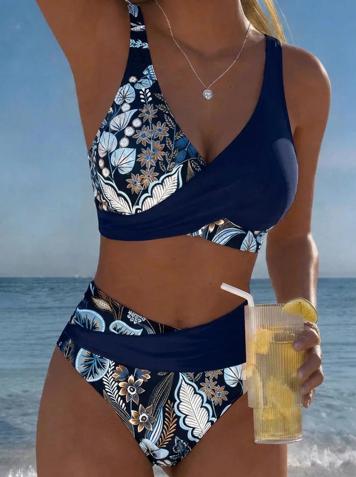 Luna | Damen V-Ausschnitt Strap Bikini mit Bindung
