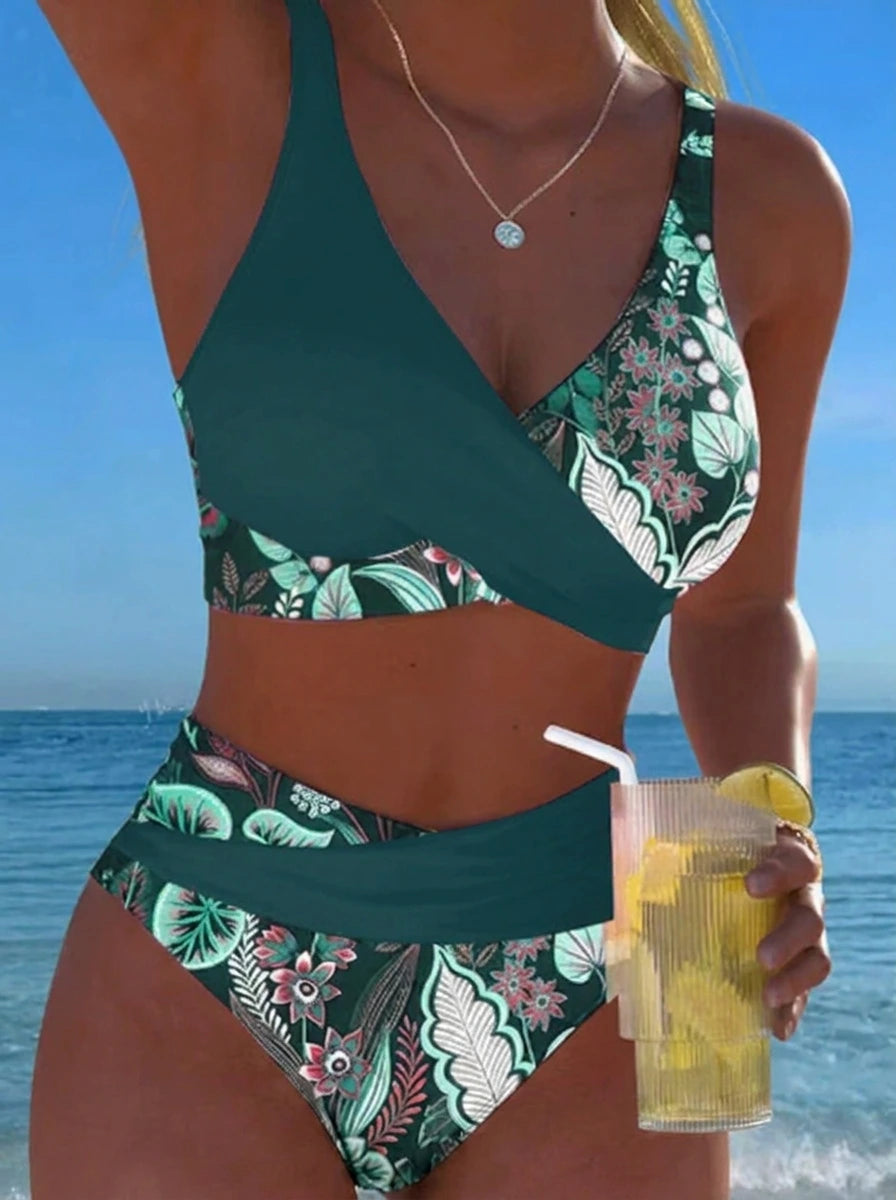 Luna | Damen V-Ausschnitt Strap Bikini mit Bindung