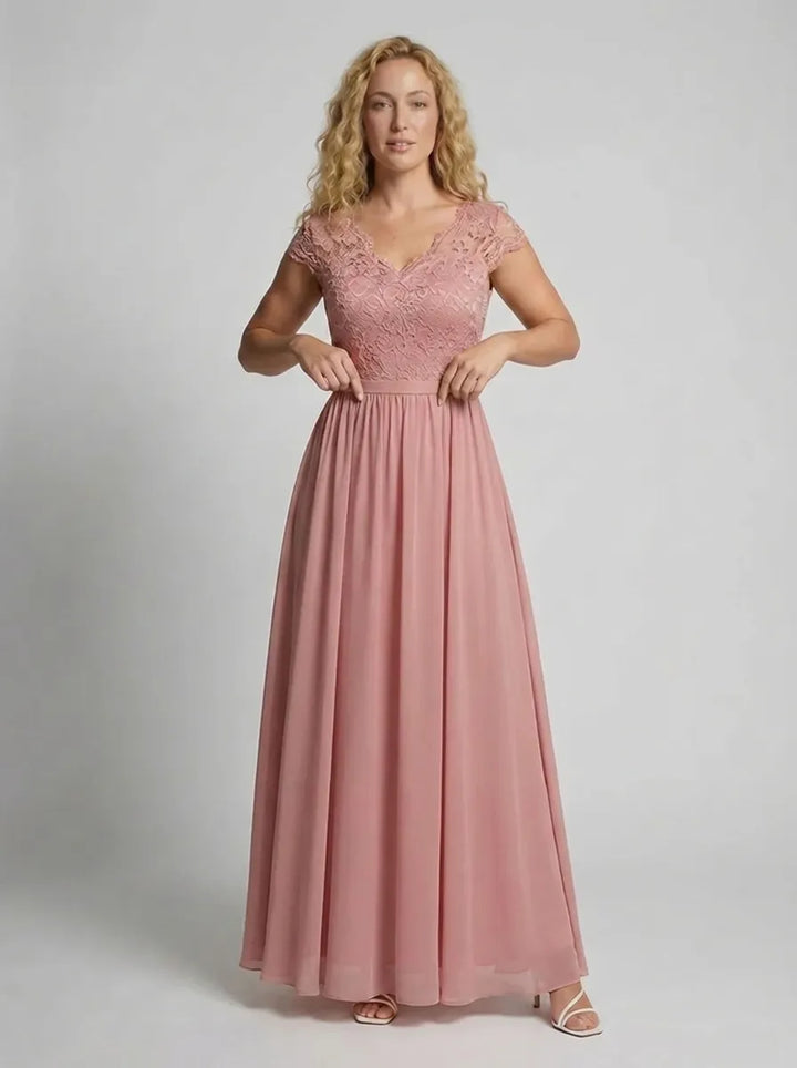 Damen Ärmelloses Spitzen-Maxikleid mit Rundhalsausschnitt